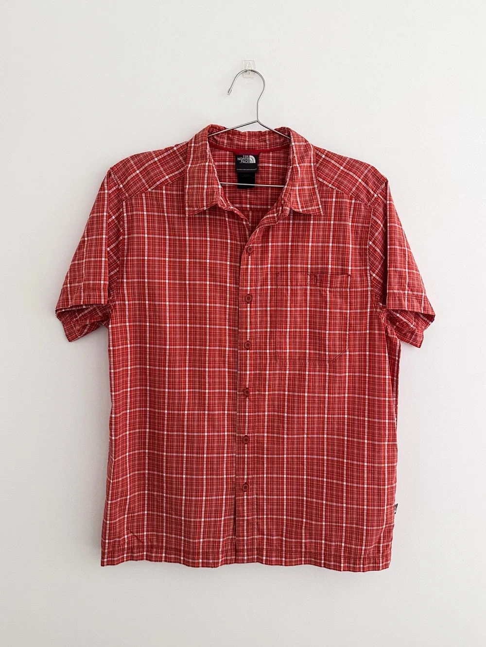 The North Face Red Plaid Short Sleeve Hiking Shirt Outdoor Camp Gorpcore Size M